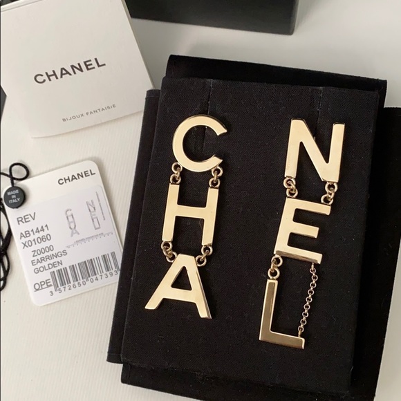 CHANEL Jewelry - LAST CHANCE Chanel Logo Earrings CHA NEL